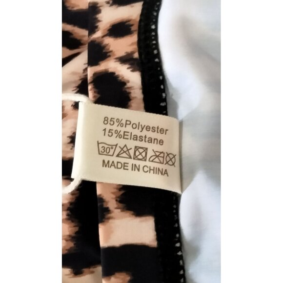 Shekini Size Medium Swim Skirt Womens Leopard Print High-Waisted Ruffle Hem - Picture 8 of 9